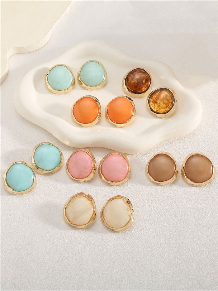 Pendientes redondos irregulares de resina