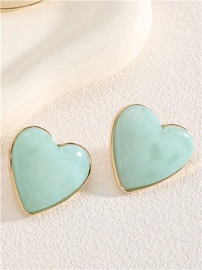Pendientes corazón de resina 2