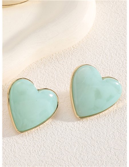 Pendientes corazón de resina