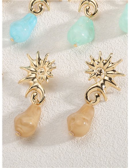 Pendientes sol con gota de resina