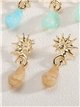Pendientes sol con gota de resina