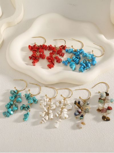 Pendientes con chips efecto piedra