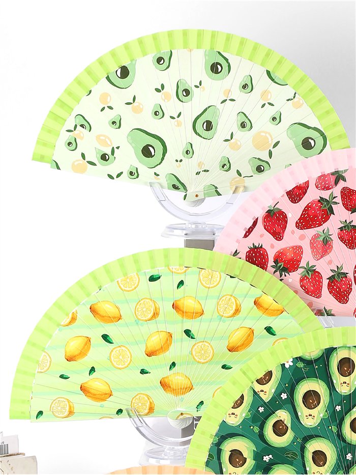 Abanico estampado frutas tropicales