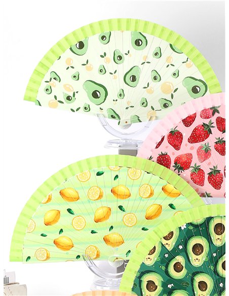 Abanico estampado frutas tropicales
