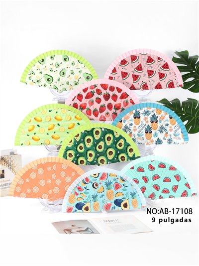 Abanico estampado frutas tropicales 2