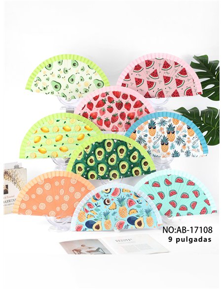 Abanico estampado frutas tropicales