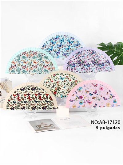 Abanico estampado mariposas florales 2