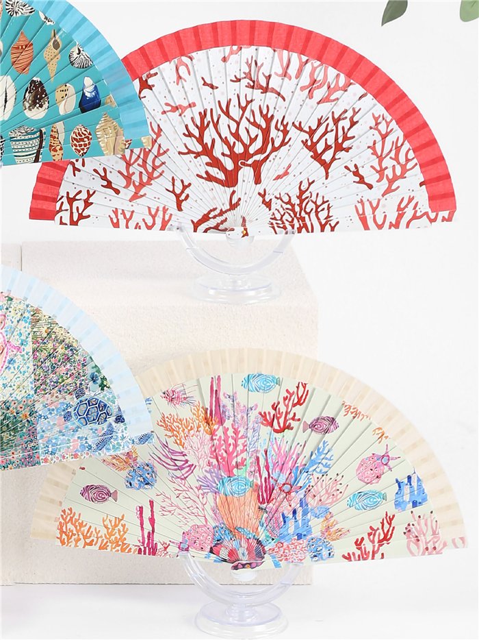Éventail à motif marin