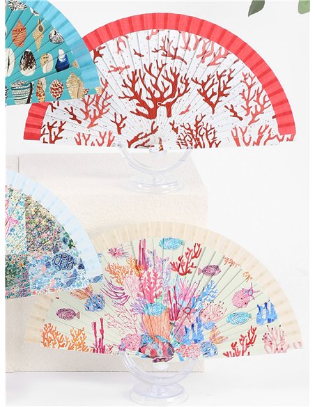 Éventail à motif marin