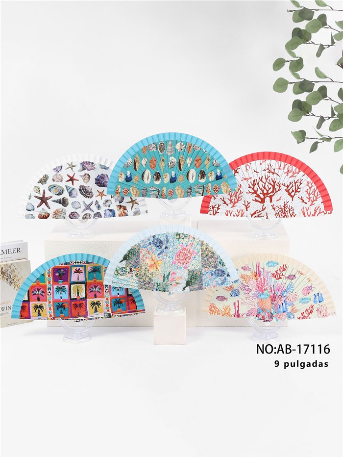 Éventail à motif marin