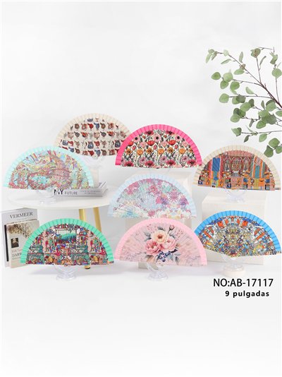 Abanico estampado collage artístico 2