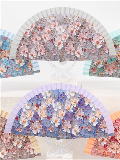 Abanico estampado flores pastel