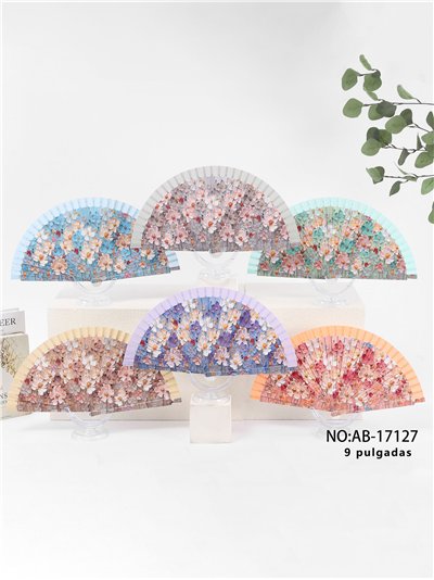 Abanico estampado flores pastel 2