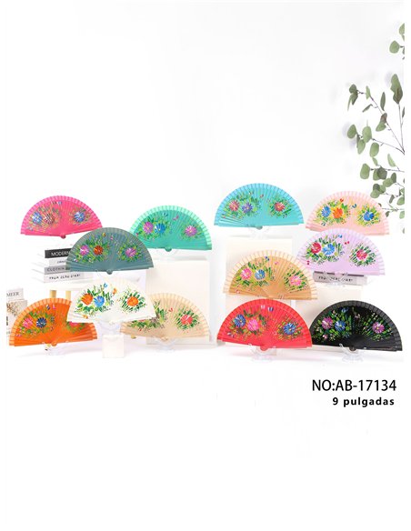 Éventail à imprimé floral coloré