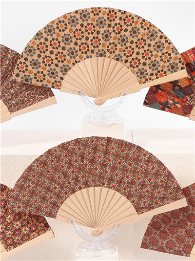 Abanico estampado mosaico étnico