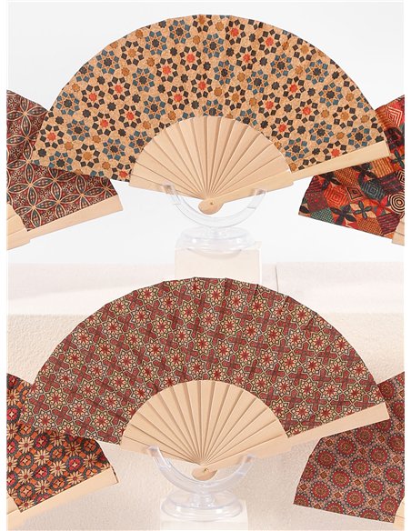 Abanico estampado mosaico étnico