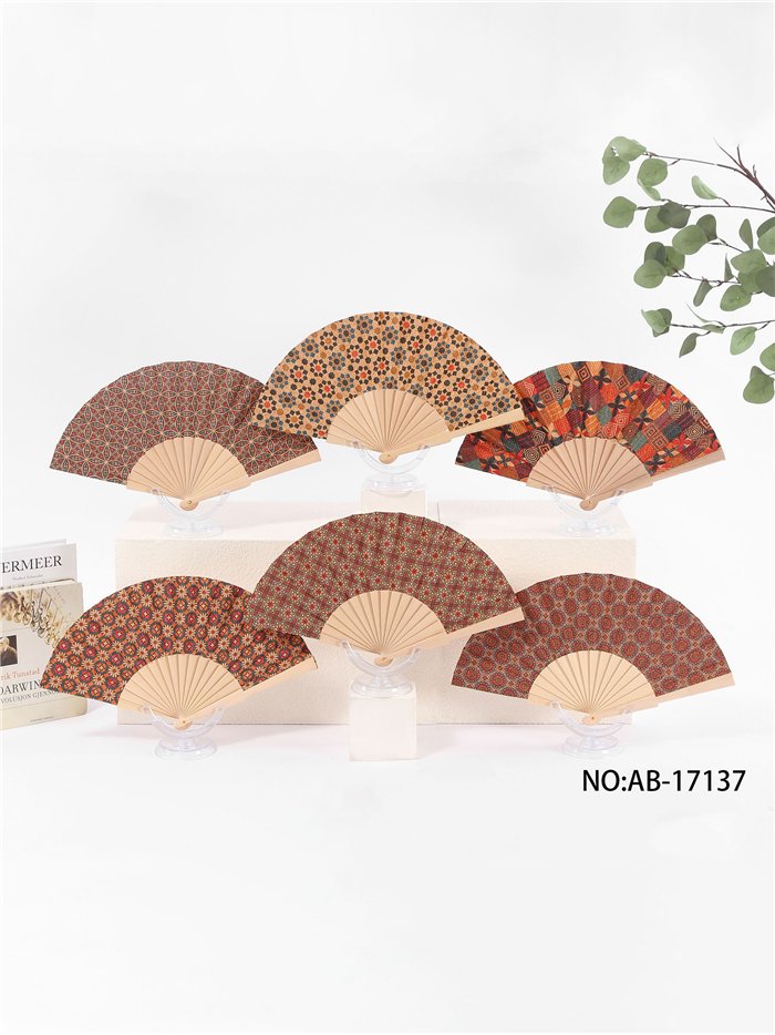 Abanico estampado mosaico étnico