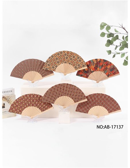 Abanico estampado mosaico étnico