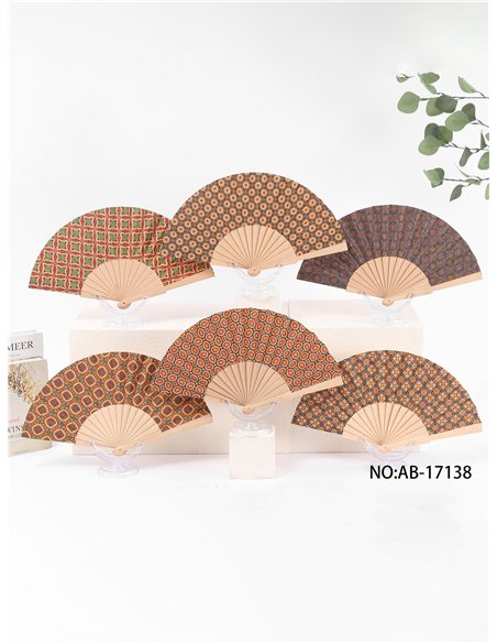 Abanico estampado geométrico vintage