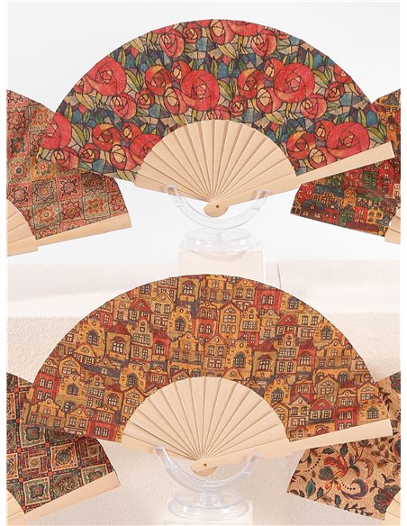 Abanico estampado patchwork vintage