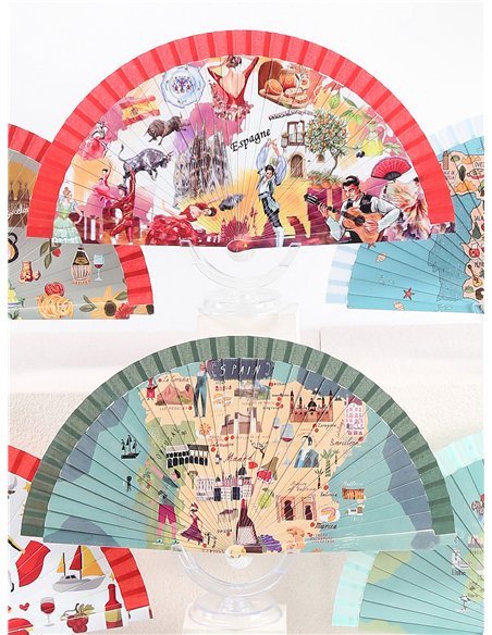 Abanico estampado mapa de España