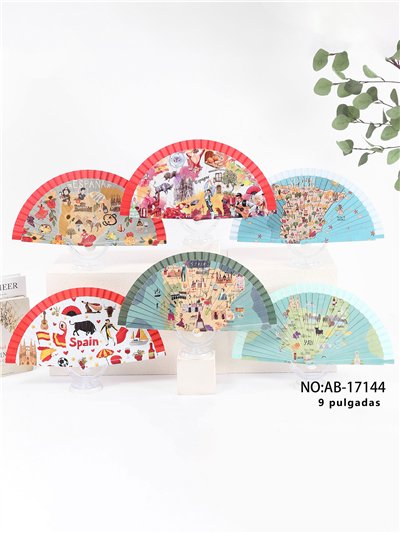 Abanico estampado mapa de España 2