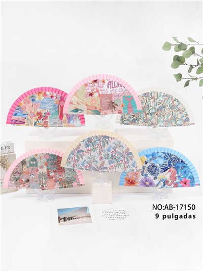 Abanico estampado paraíso tropical 2