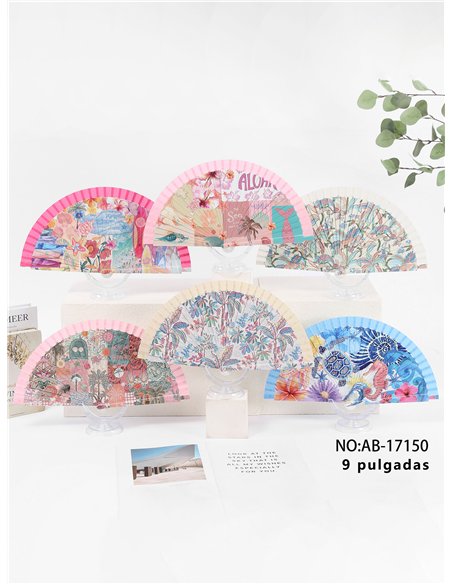 Abanico estampado paraíso tropical