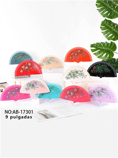 Abanico decorado flores silvestres 2