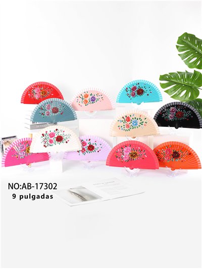 Abanico decorado peonías 2