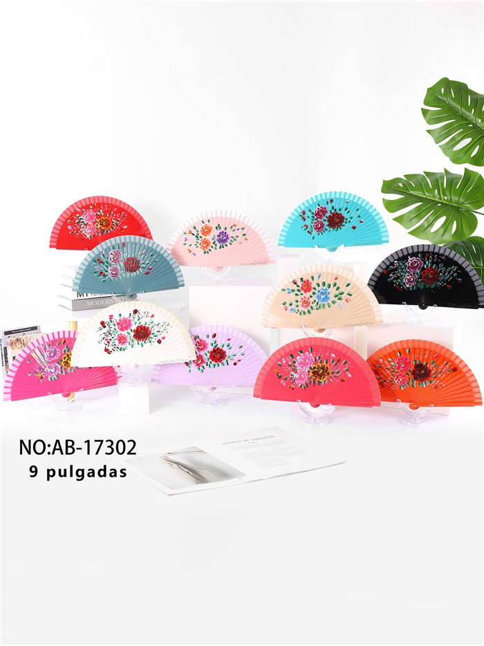 Ventaglio decorato con peonie