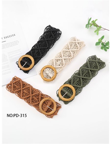 Cinturón de macramé calado