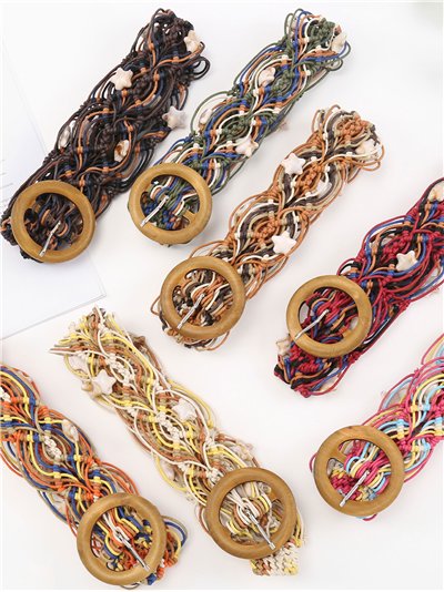 Cinturón boho multicolor con detalles marinos