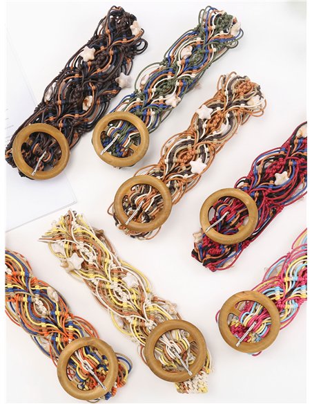 Cinturón boho multicolor con detalles marinos