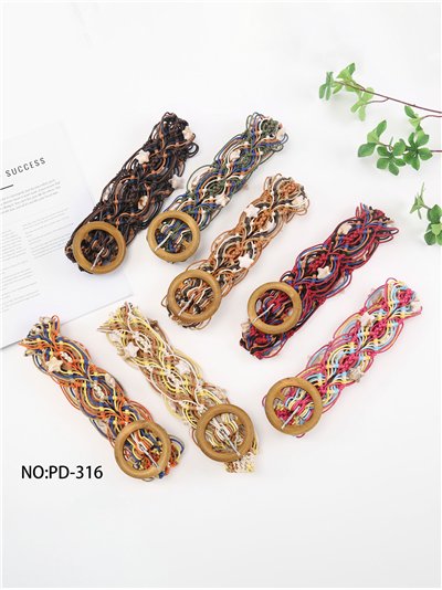 Cinturón boho multicolor con detalles marinos 2