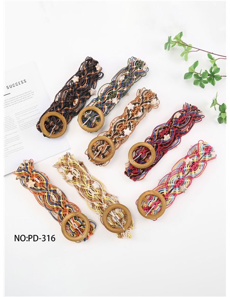 Cinturón boho multicolor con detalles marinos