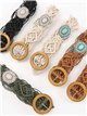 Cinturón macramé con medallón turquesa