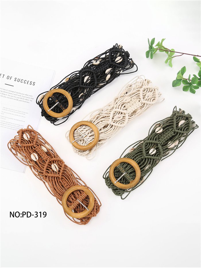 Cinturón macramé boho con caracolas