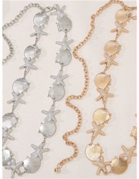Kettengürtel mit Muscheln und Seesternen