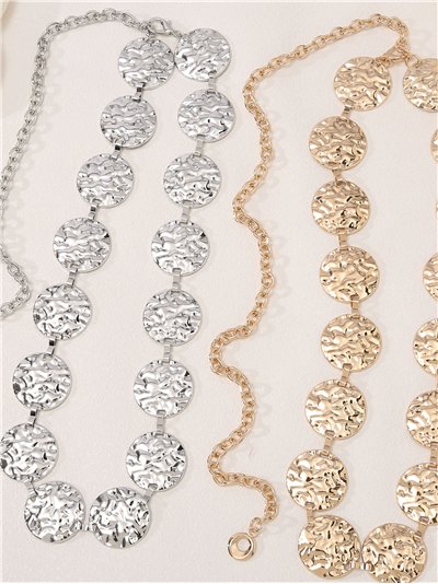 Cinturón metálico de discos martelé