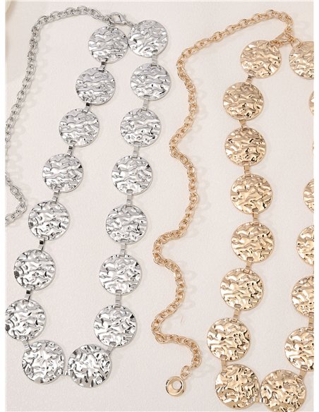 Cinturón metálico de discos martelé