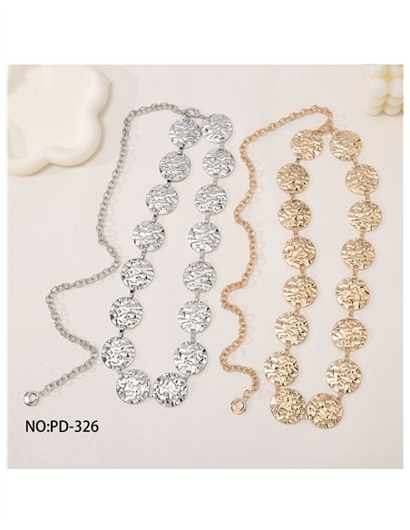 Cinturón metálico de discos martelé