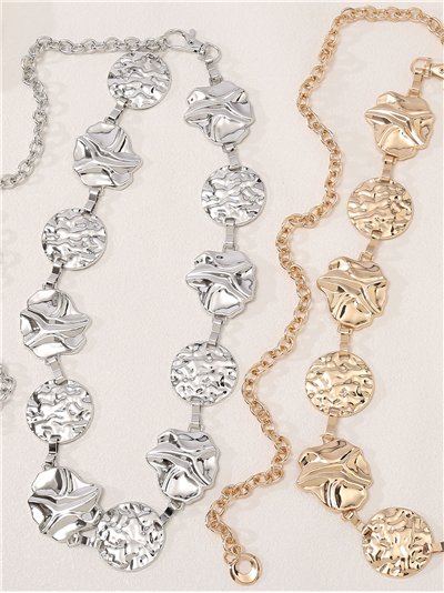 Cinturón metálico de discos martelé