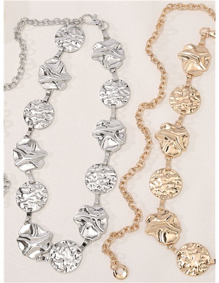 Cinturón metálico de discos martelé