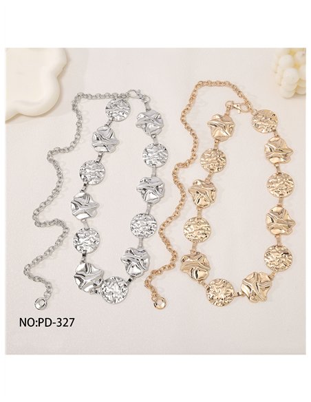 Cinturón metálico de discos martelé