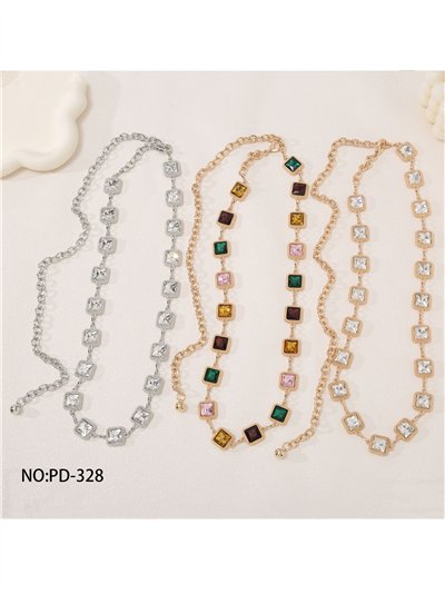 Cinturón joya de cristales cuadrados 2