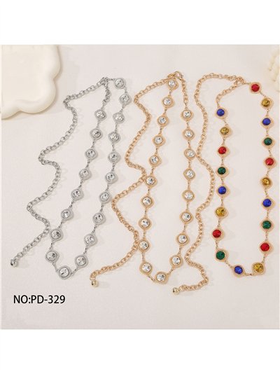 Cinturón joya de cristales redondos 2