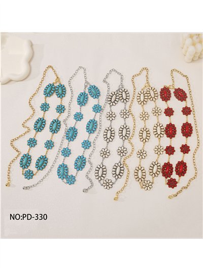 Cinturón western floral con efecto piedras 2