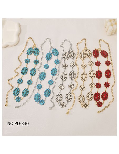 Cinturón western floral con efecto piedras