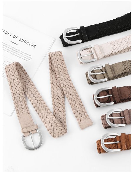 Cintura intrecciata effetto scamosciato